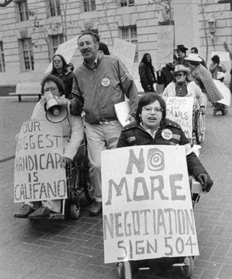 Judy Heumann protesting in the 70's.