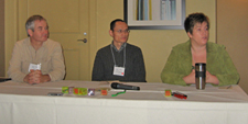 Bill Corrigan, Cheryl Hammond, and Wei-zhong Wang on a panel together.