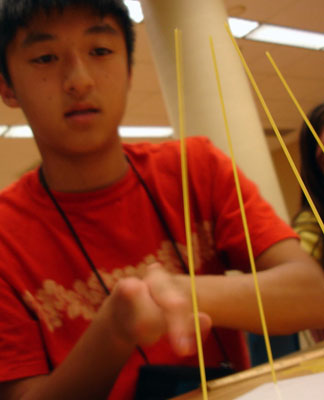 A student works on an engineering project.