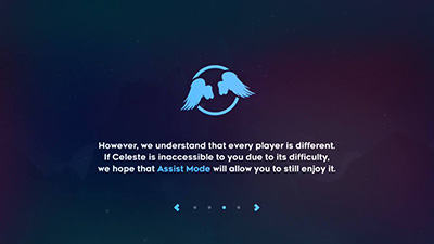 A screenshot from Celeste. A screenshot from Celeste.
