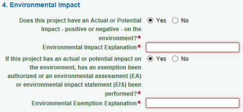 Environmental Impact section
