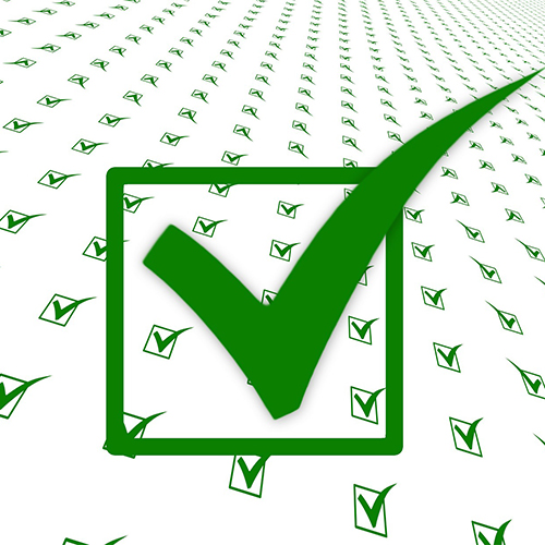 one big green check box on top of rows and rows of smaller check boxes