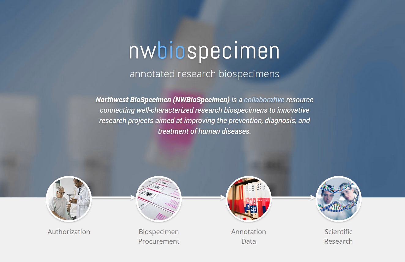 NWbiospecimen webpage image with services