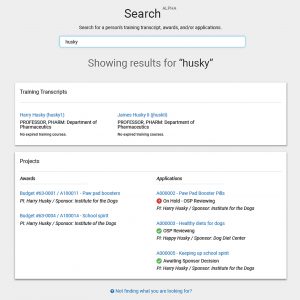 Screenshot of Search Results