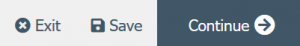 Screenshot of the Continue button in Zipline