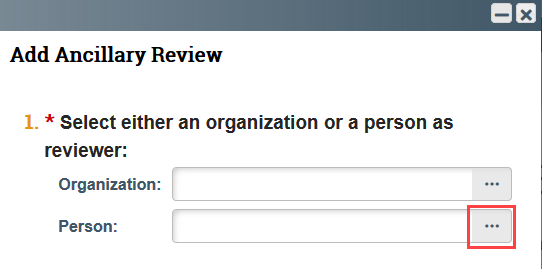Screenshot of the ellipsis button used to select a person as the faculty advisor