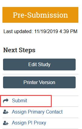 Screenshot of the submit button