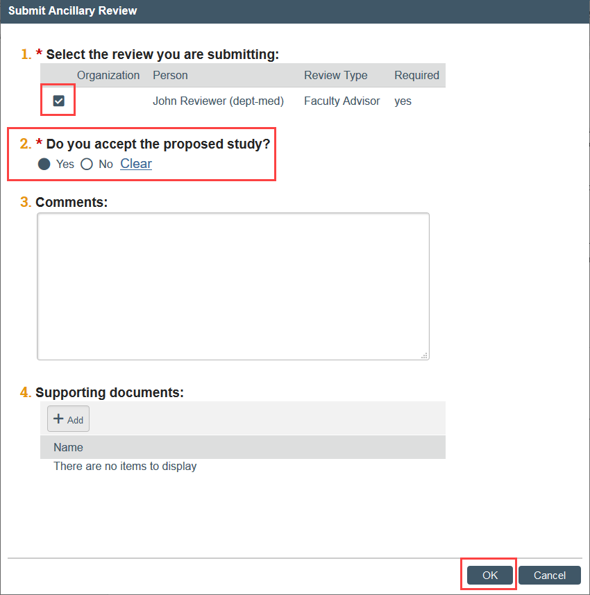screenshot of a completed ancillary review activity