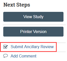 screenshot of the submit ancillary review button