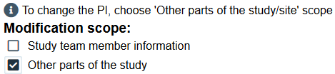 screenshot of modification scope question