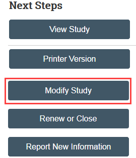 screenshot of modify study button