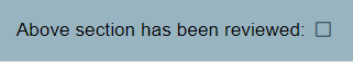above section has been reviewed