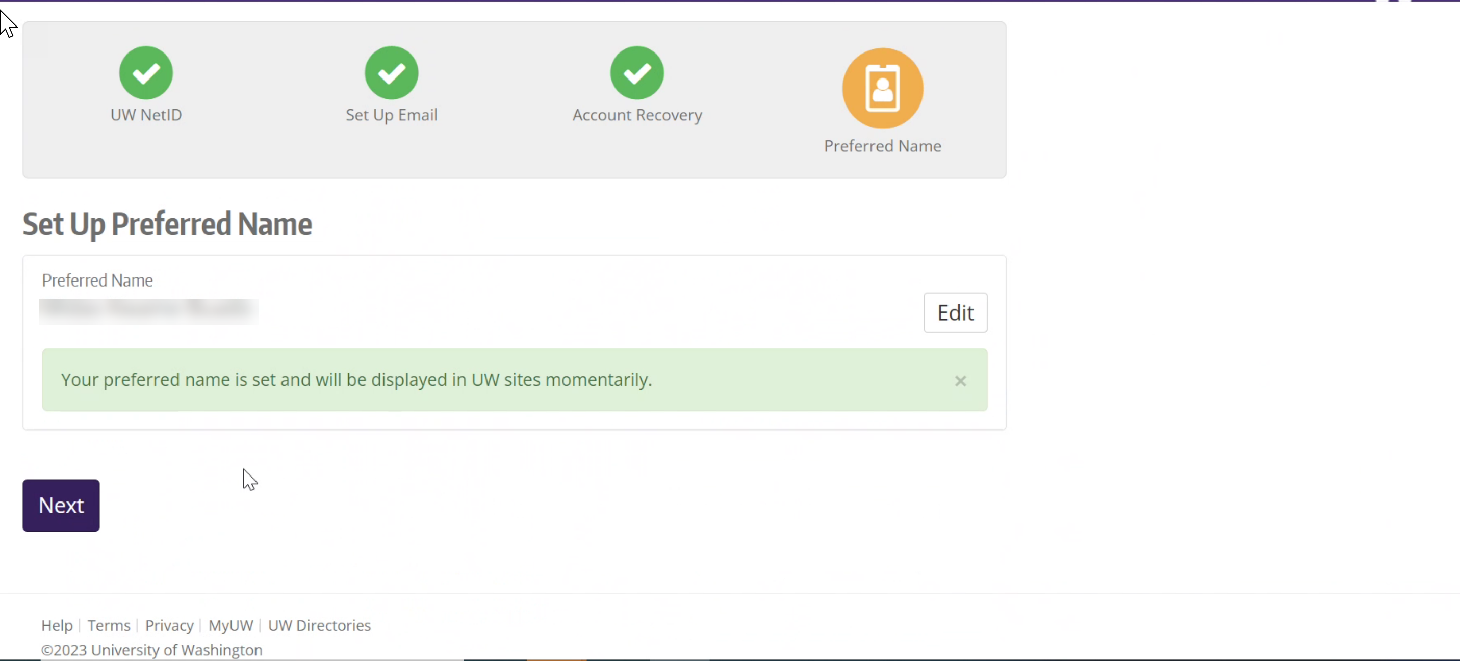 Screen shot of forwarding your new UW NetID email