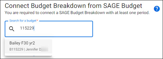 Select your Budget from the results list