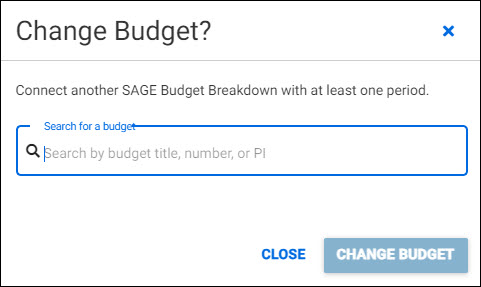 award setup request change budget dialog