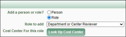 Adding a Role window