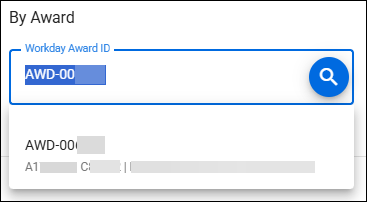 award search by workday award I D