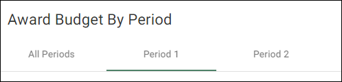 Award Budget By Period Section