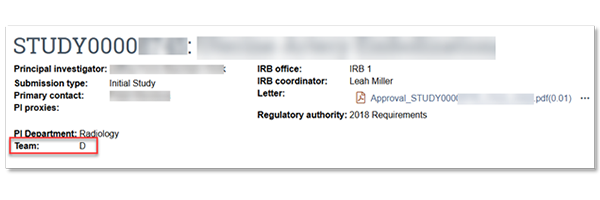 screenshot of Zipline study workspace with the team assignment highlighted in a red rectangle