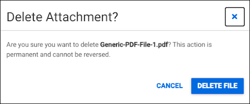 Delete Attachment Confirmation