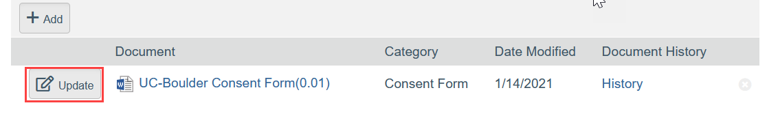 screenshot of updating a document
