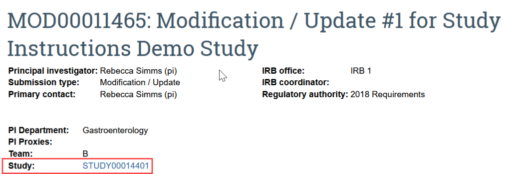 link to study in modification