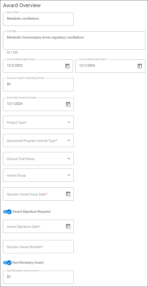 A S R General Information Award Overview