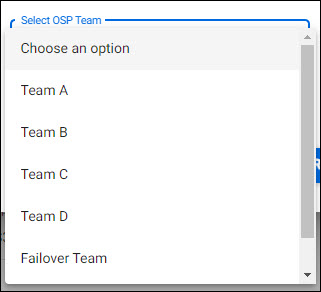 Select OSP Team menu