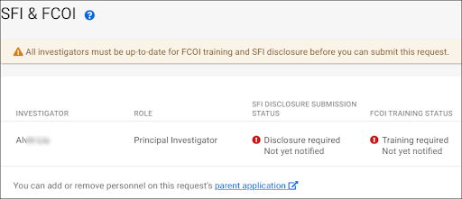 SFI and FCOI section