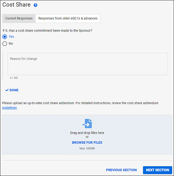 advance cost share edit view