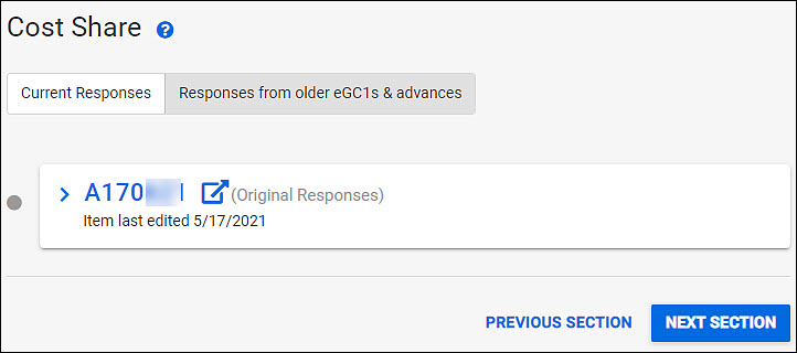 advance cost share older responses