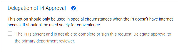 review and submit pi delegation option