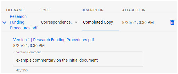 advance supporting attachment added with comment