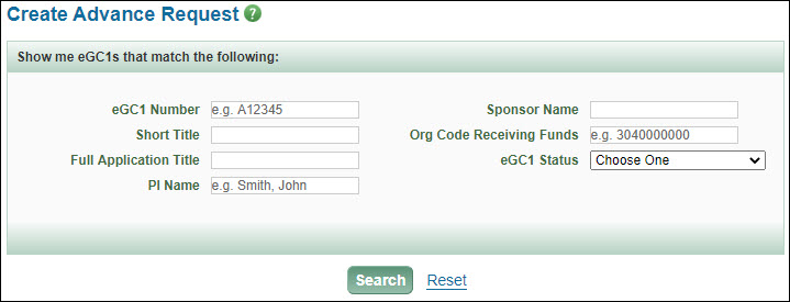 advance search for eligible e g c 1 