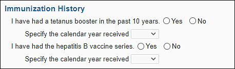 immunization section