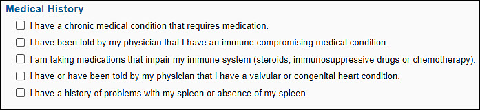 medical history section