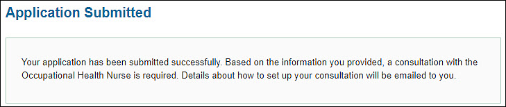 application submitted confirmation