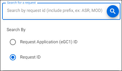 award requests list search menu
