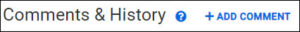 add comment button next to Comments and History heading