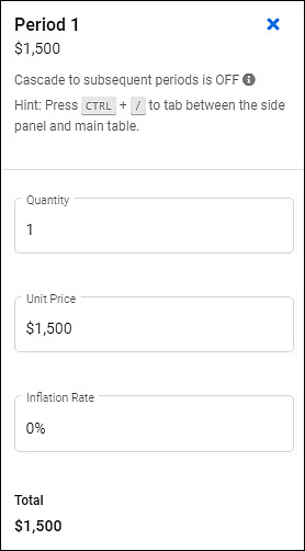 other costs period detail example