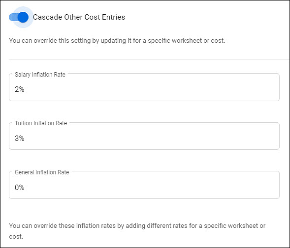 budget settings date and calculations section part 2