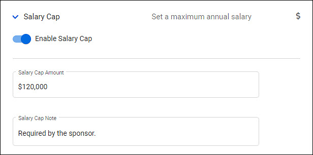 budget settings salary cap example