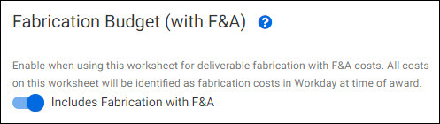 budget settings fabrication