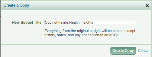 budget copy dialog