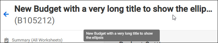 budget title with ellipsis