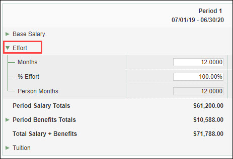 effort section of update periods