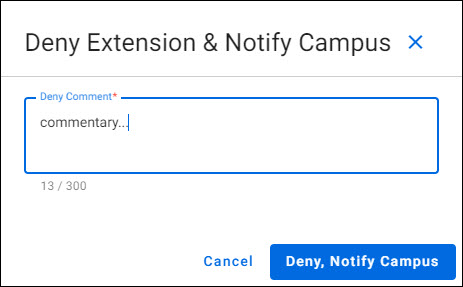 advance extension denial dialog