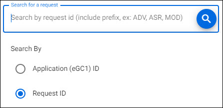 award request tasklist search menu