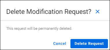 delete modification request dialog