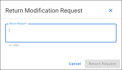 return modification request dialog